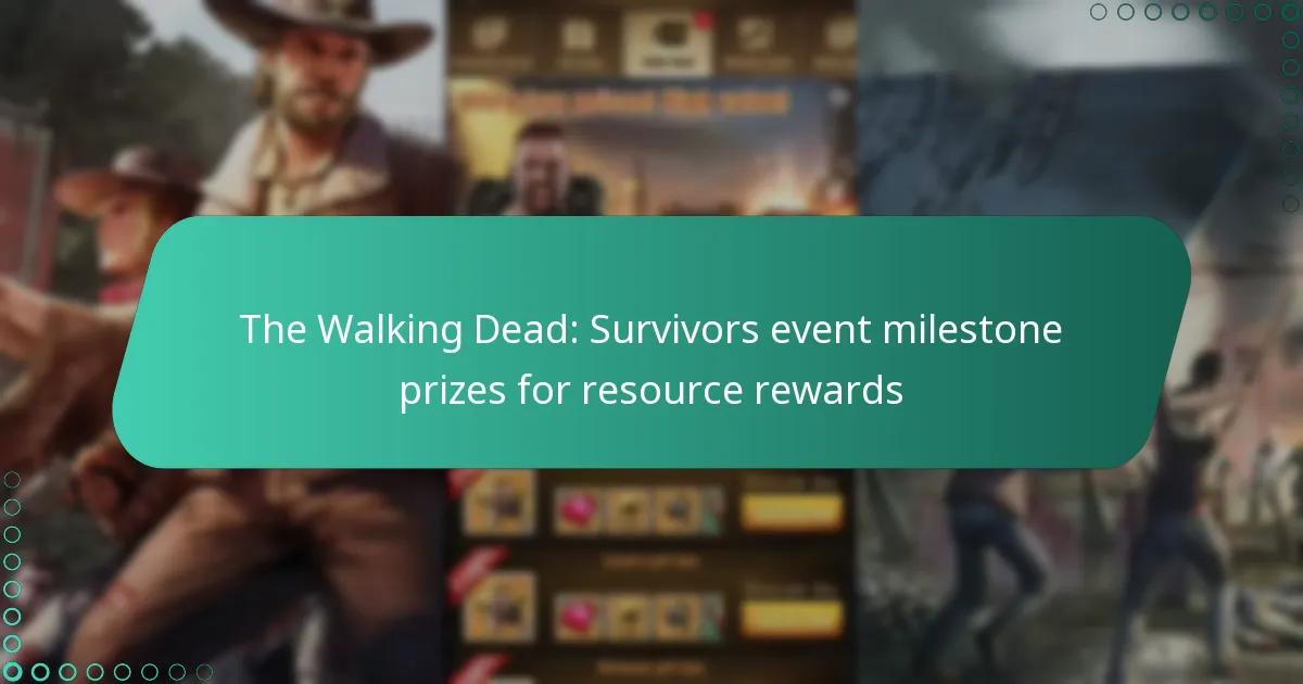 The Walking Dead: Survivors event milestone prizes for resource rewards