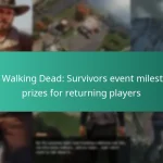 The Walking Dead: Survivors event milestone prizes for returning players