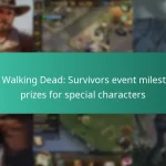 The Walking Dead: Survivors event milestone prizes for special characters