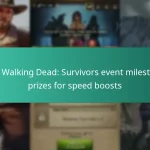 The Walking Dead: Survivors event milestone prizes for speed boosts