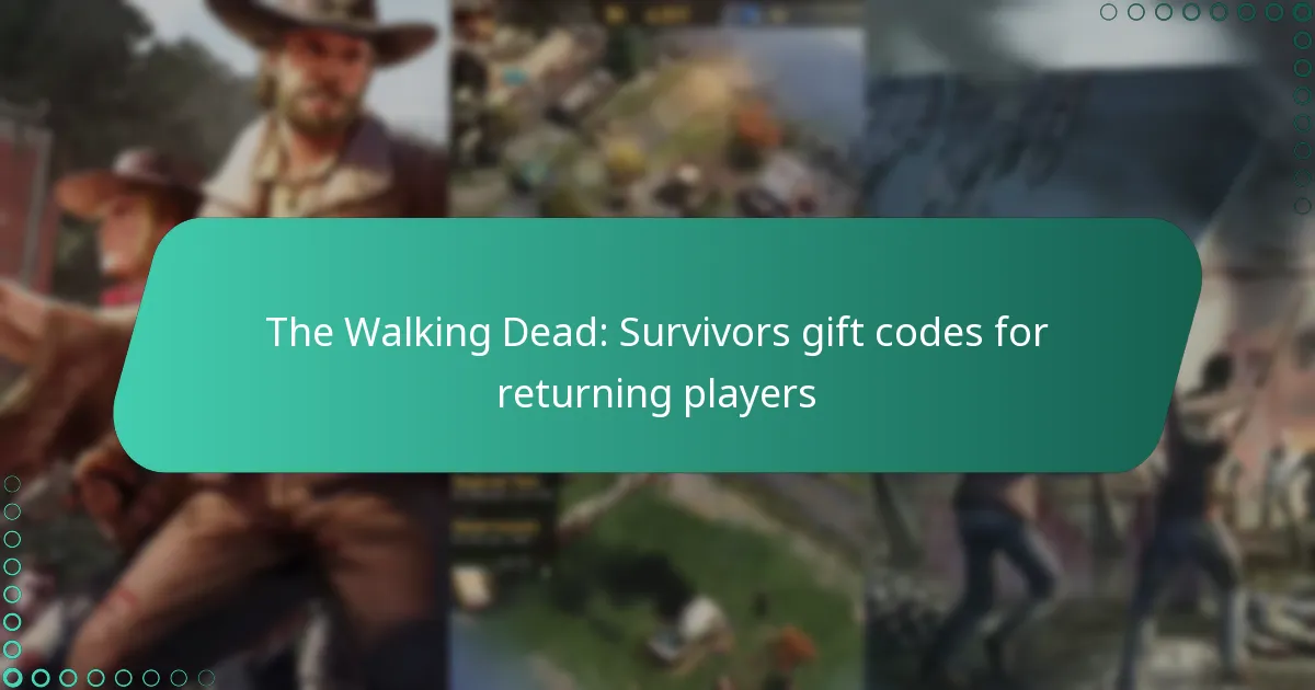 The Walking Dead: Survivors gift codes for returning players