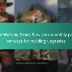 The Walking Dead: Survivors monthly pass bonuses for building upgrades