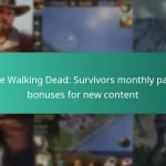 The Walking Dead: Survivors monthly pass bonuses for new content