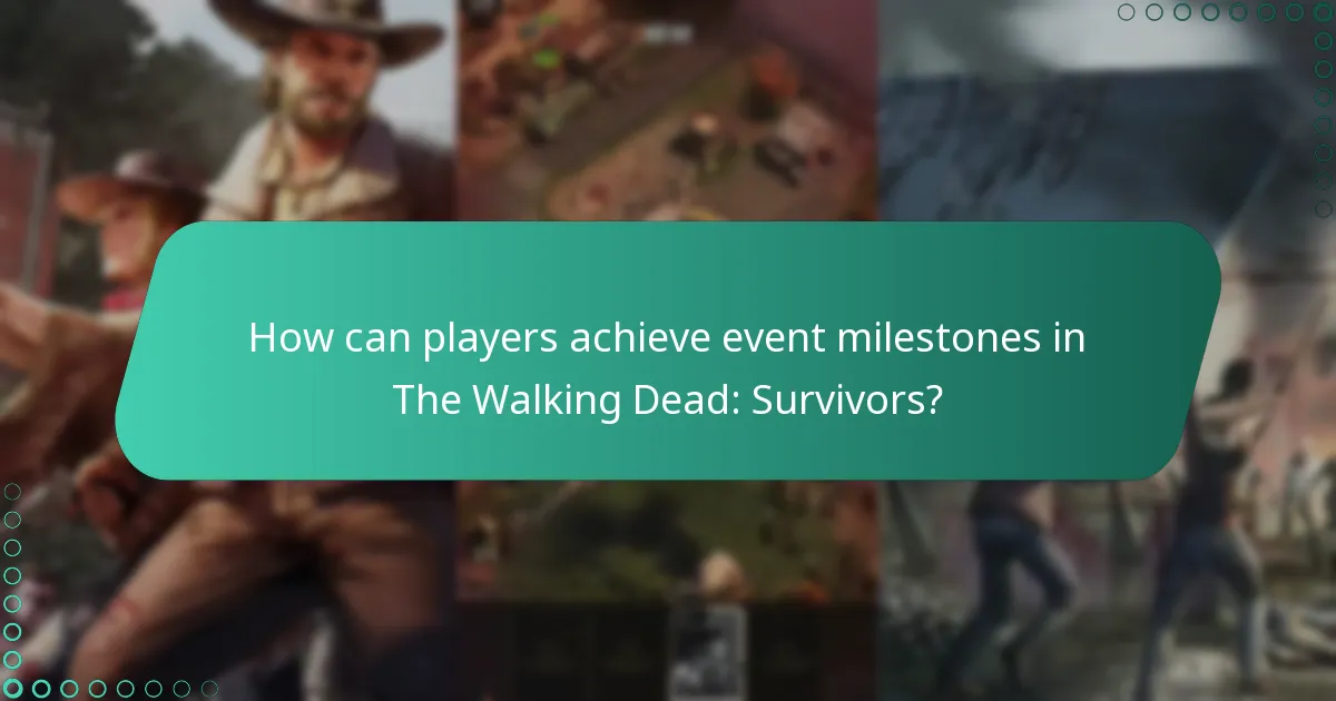 How can players achieve event milestones in The Walking Dead: Survivors?