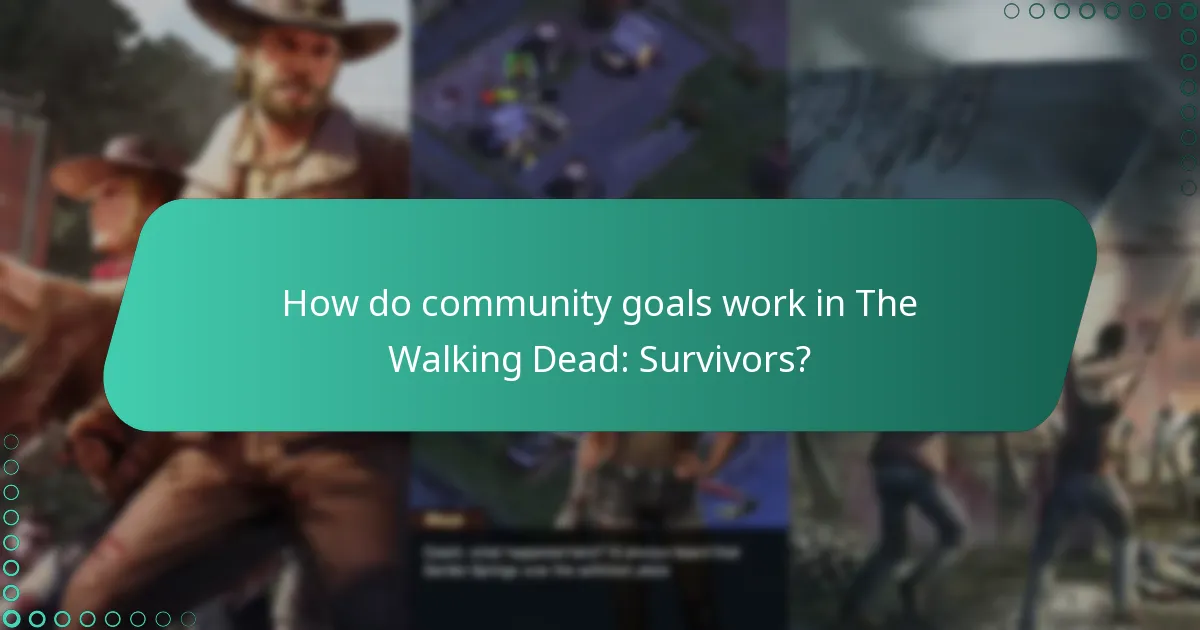 How do community goals work in The Walking Dead: Survivors?