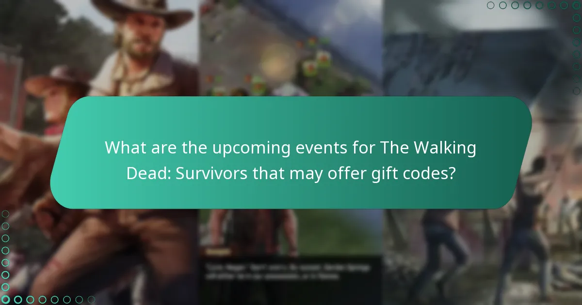 What are the upcoming events for The Walking Dead: Survivors that may offer gift codes?